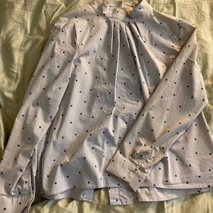 Women’s mock neck button down